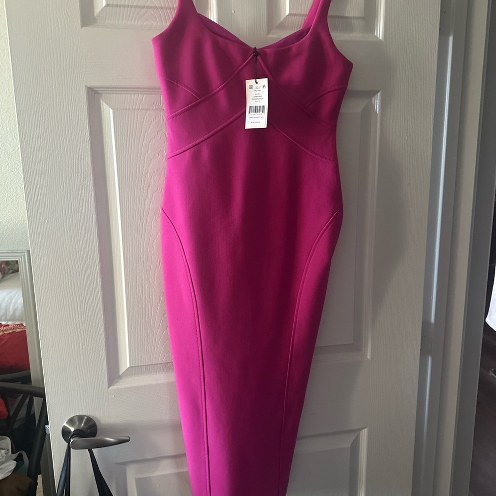 Cinq a Sept Pink Bodycon Midi Dress for Weddings
